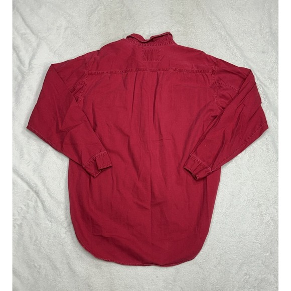 Levi's Jeans Mens Size Medium Red Denim Jean Shirt Western Cowboy Button Up - Picture 8 of 9